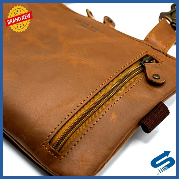 Genuine Leather Belt Bag Fanny Pack For Men Women Hip Bum  Genuine Leather Waist Bag Fanny Pack Crossbody Hip Bag Adjustable Strap